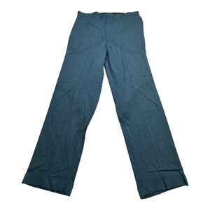 Vintage Sears Perma Prest Full Cut Men Teal Trouser Pants Pleated Wide Leg 36X32